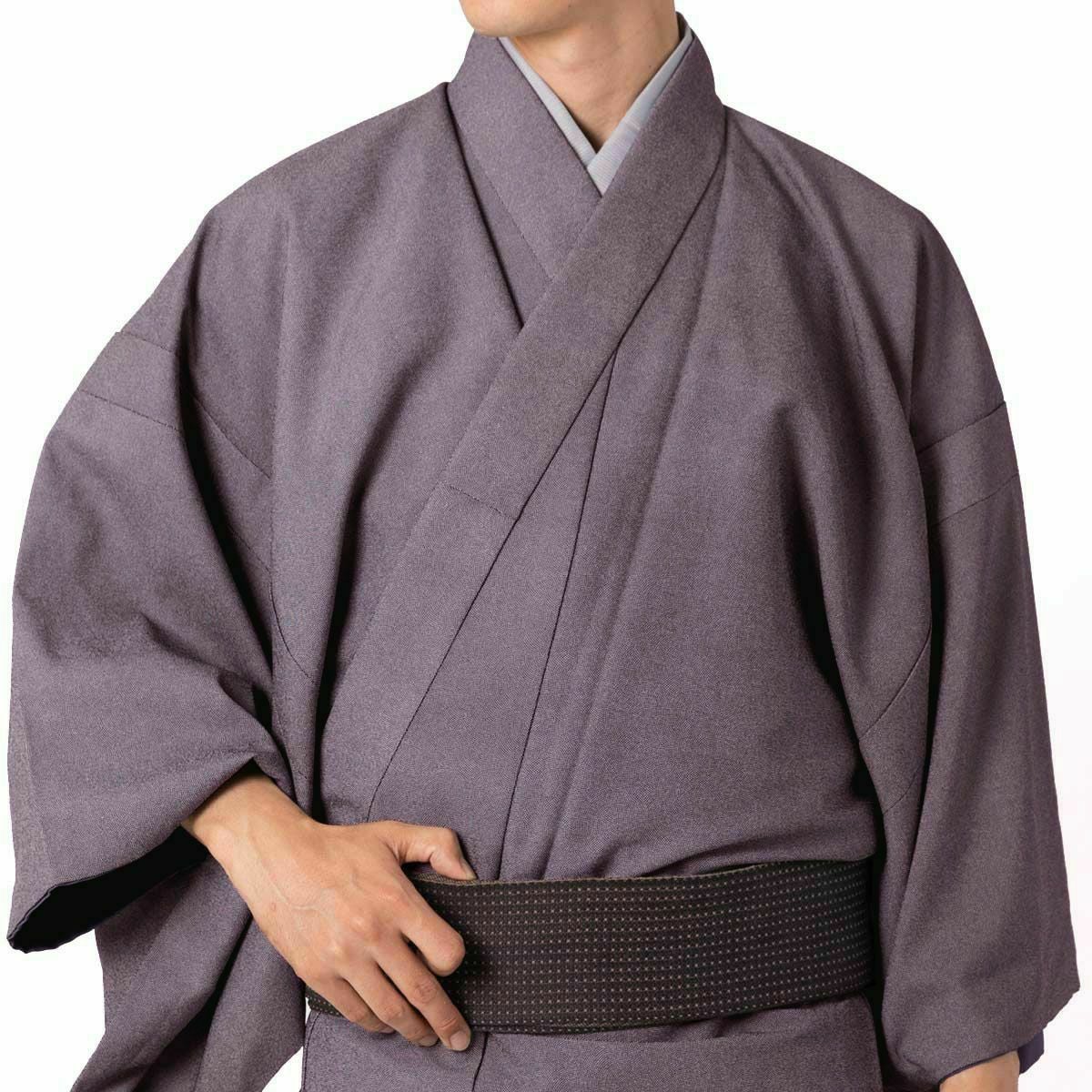男着物 洗える着物 小さいサイズ ちりめん 袷 紫 江戸小紋 鮫小紋 S 男着物 洗える着物 小さいサイズ ちりめん 袷 紫 江戸小紋 鮫小紋 S