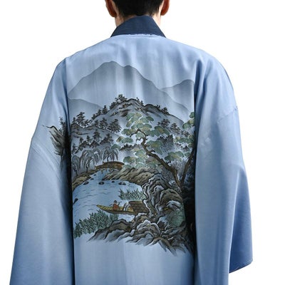 長襦袢 正絹 絵画調