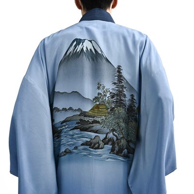 長襦袢 正絹 絵画調