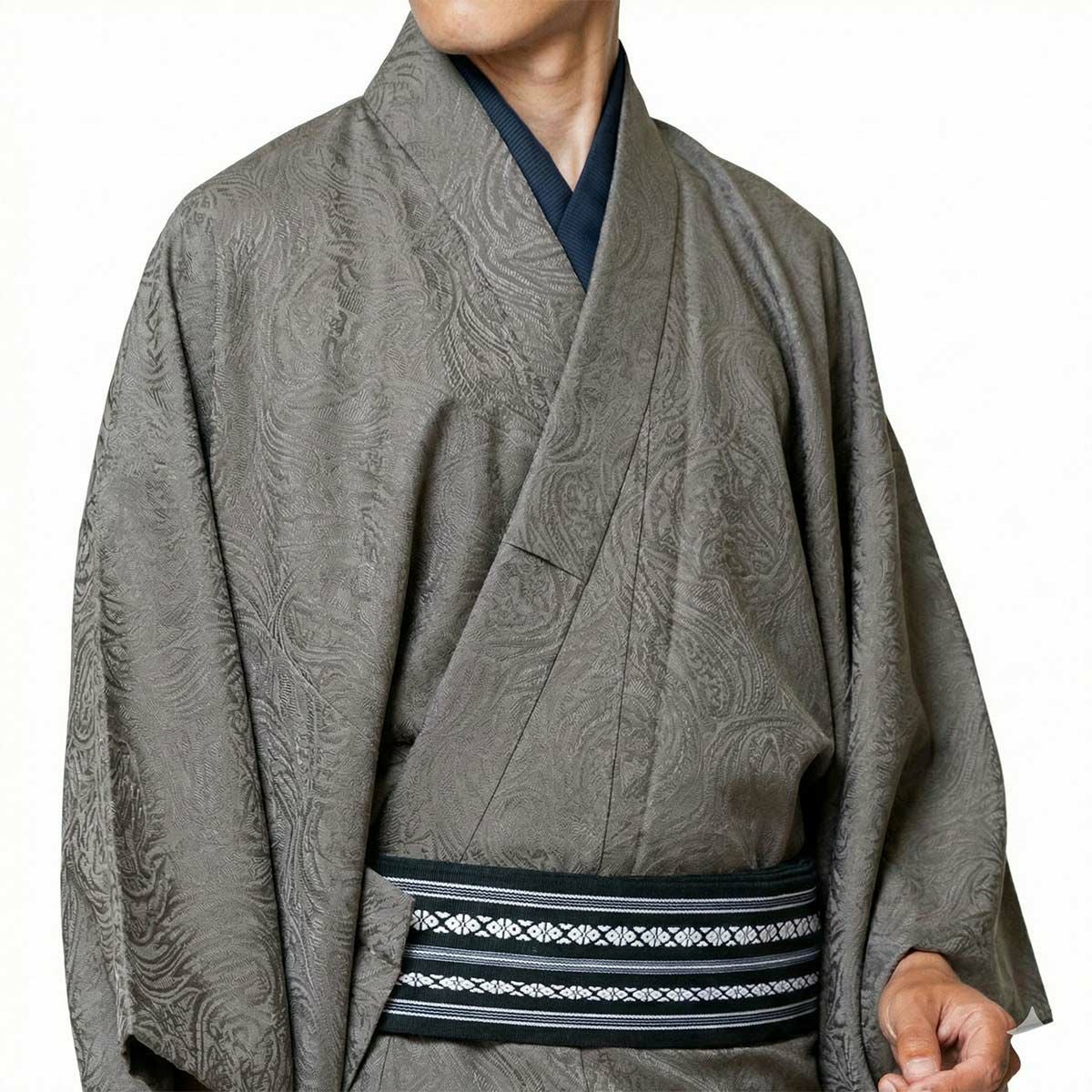 男着物 単衣 小紋 ペイズリー