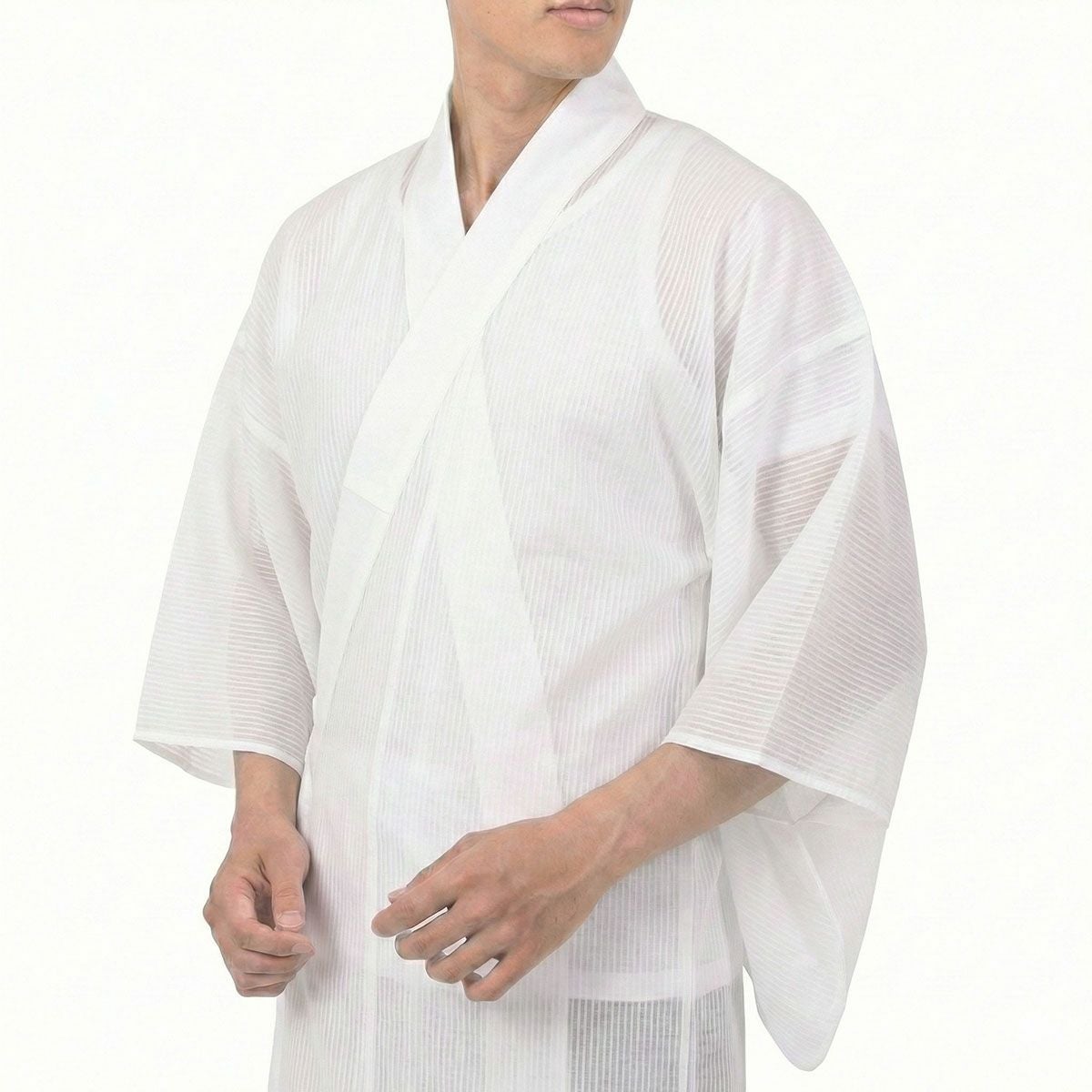 東レシルック長襦袢 爽竹 竪絽 白 165cm～180cm前後対応 M～LL | 男