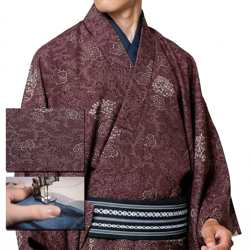 洗える着物 江戸小紋 花丸唐草