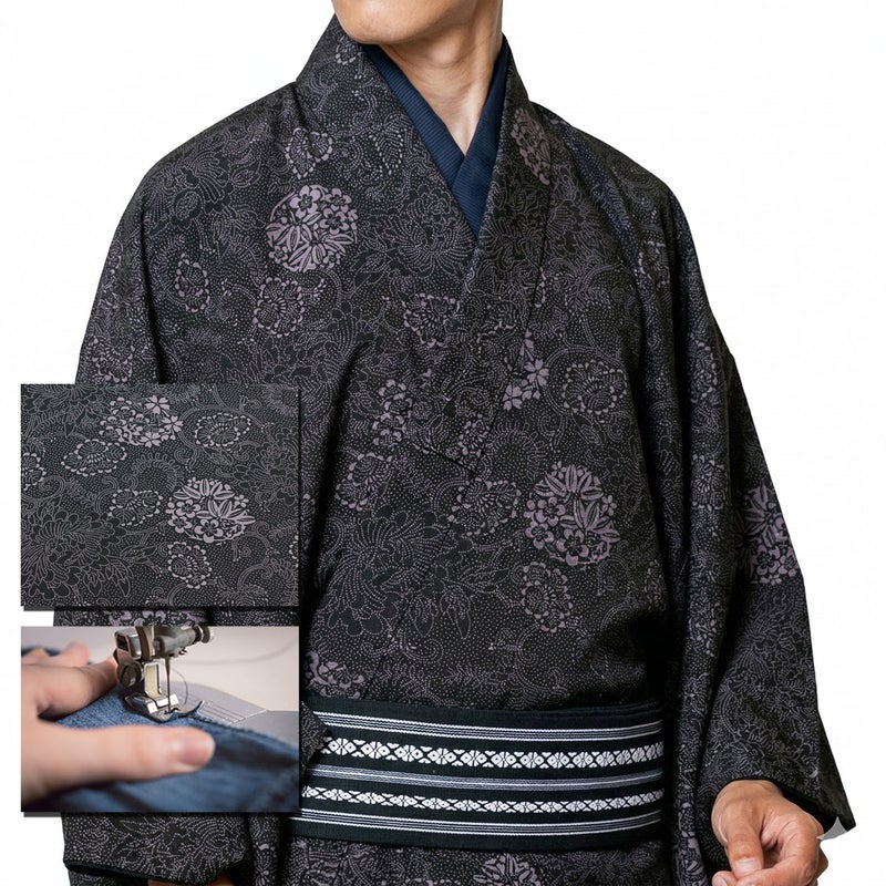 洗える着物 江戸小紋 花丸唐草