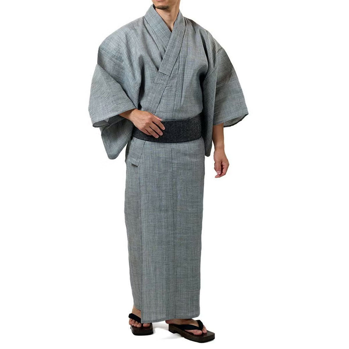 メンズ浴衣 夏着物 近江ちぢみ 本麻