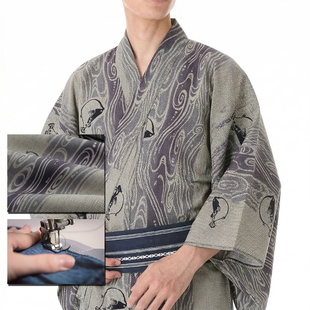 浴衣 注染 刺子 綿麻しじら