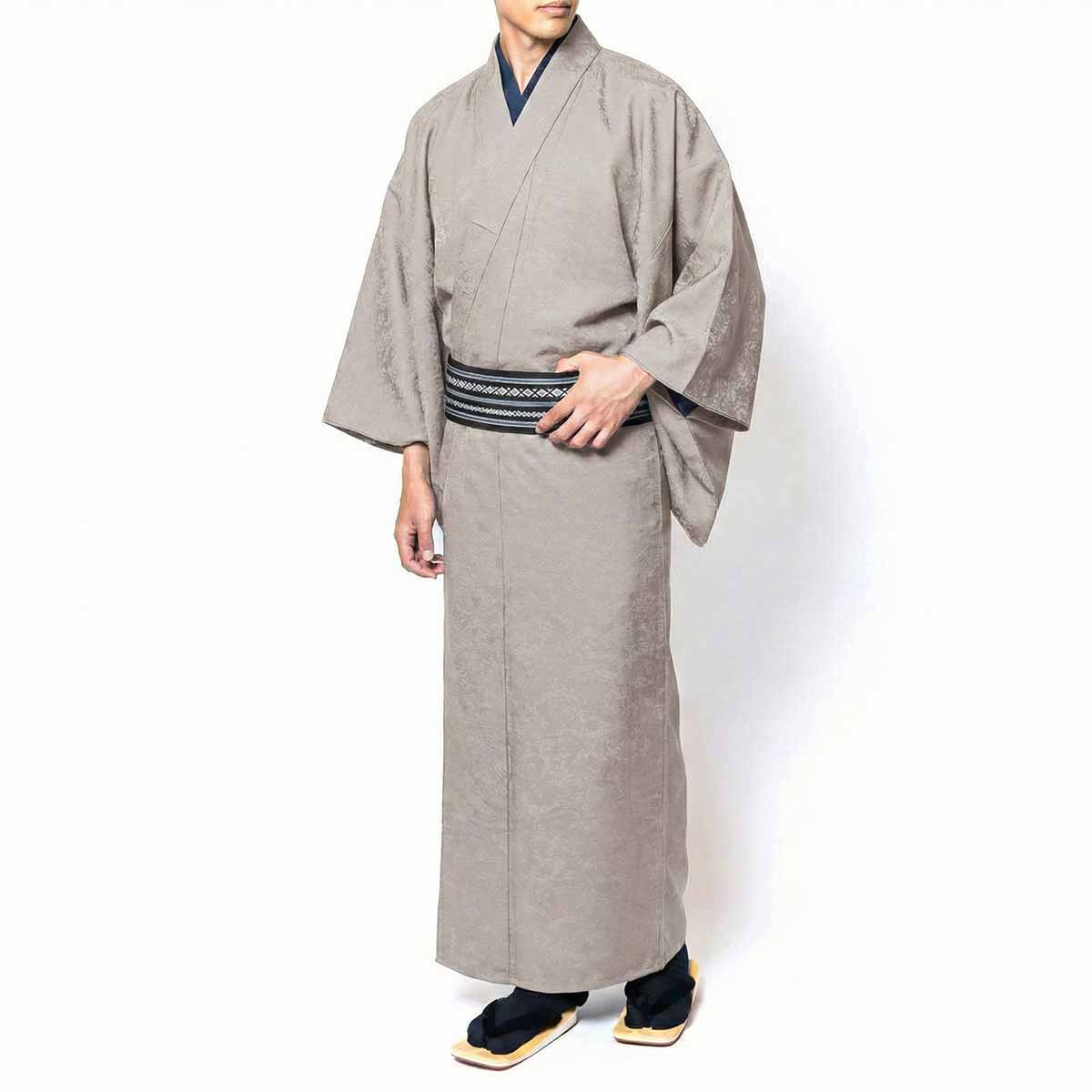 男着物 洗える テイジン 小紋 鳳凰 単衣