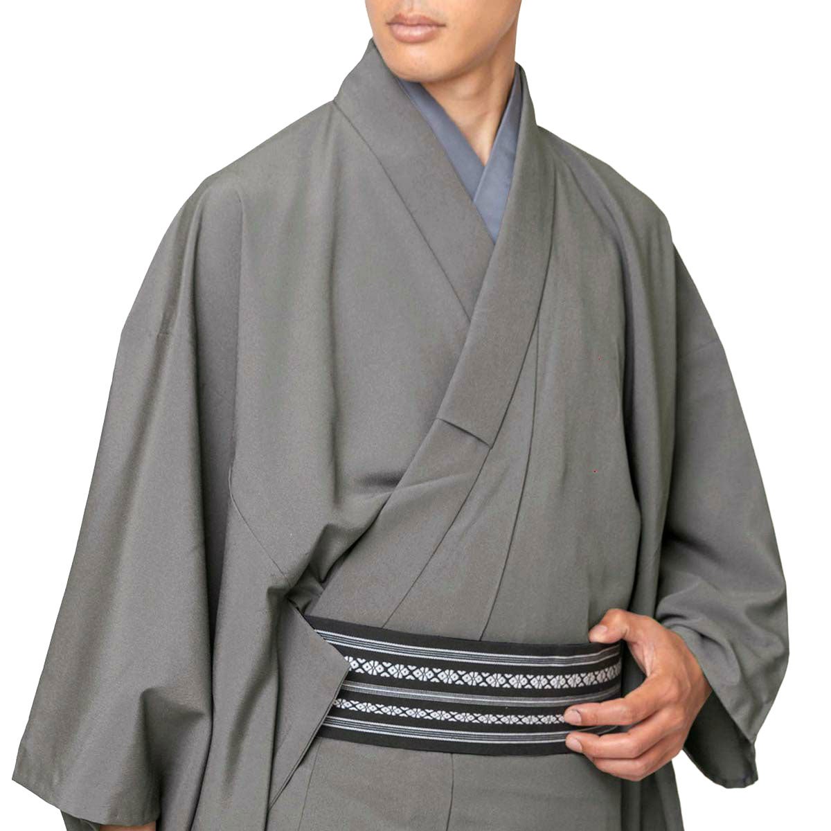 男着物 洗える 東レシルック ちりめん 単衣