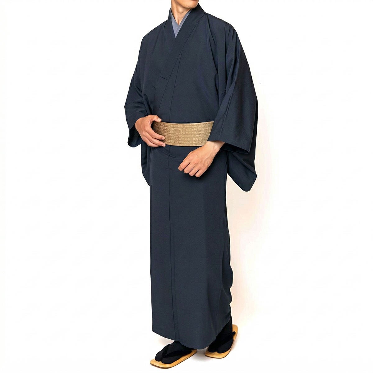 男着物 洗える 東レシルック ちりめん 単衣 