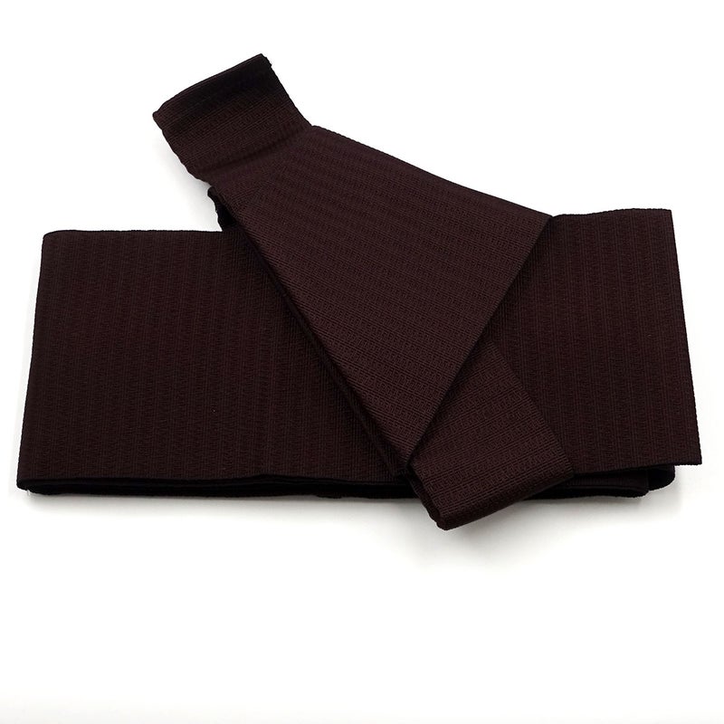 作り帯 ワンタッチ帯 結び帯 ドビー織 焦げ茶