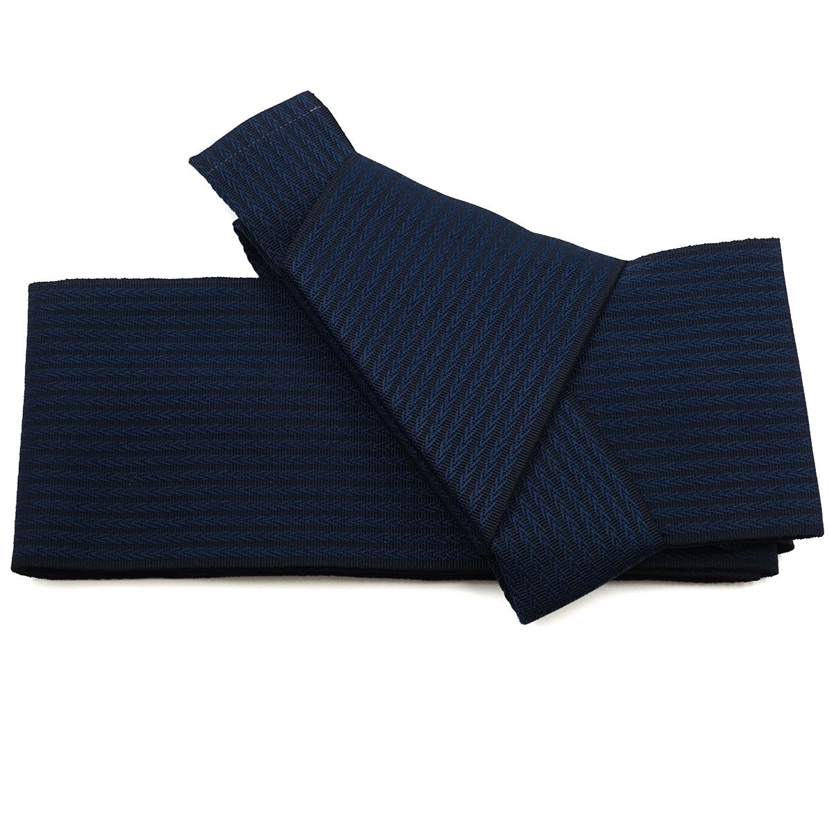 作り帯 ワンタッチ帯 結び帯 ドビー織 矢羽根 濃紺