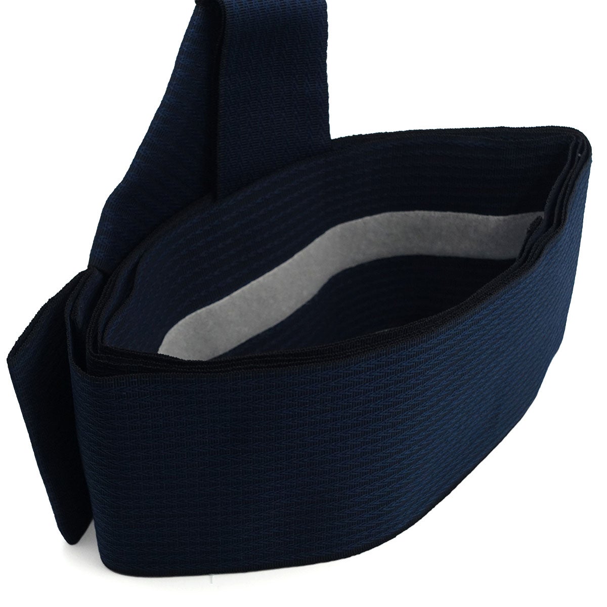 作り帯 ワンタッチ帯 結び帯 ドビー織 矢羽根 濃紺