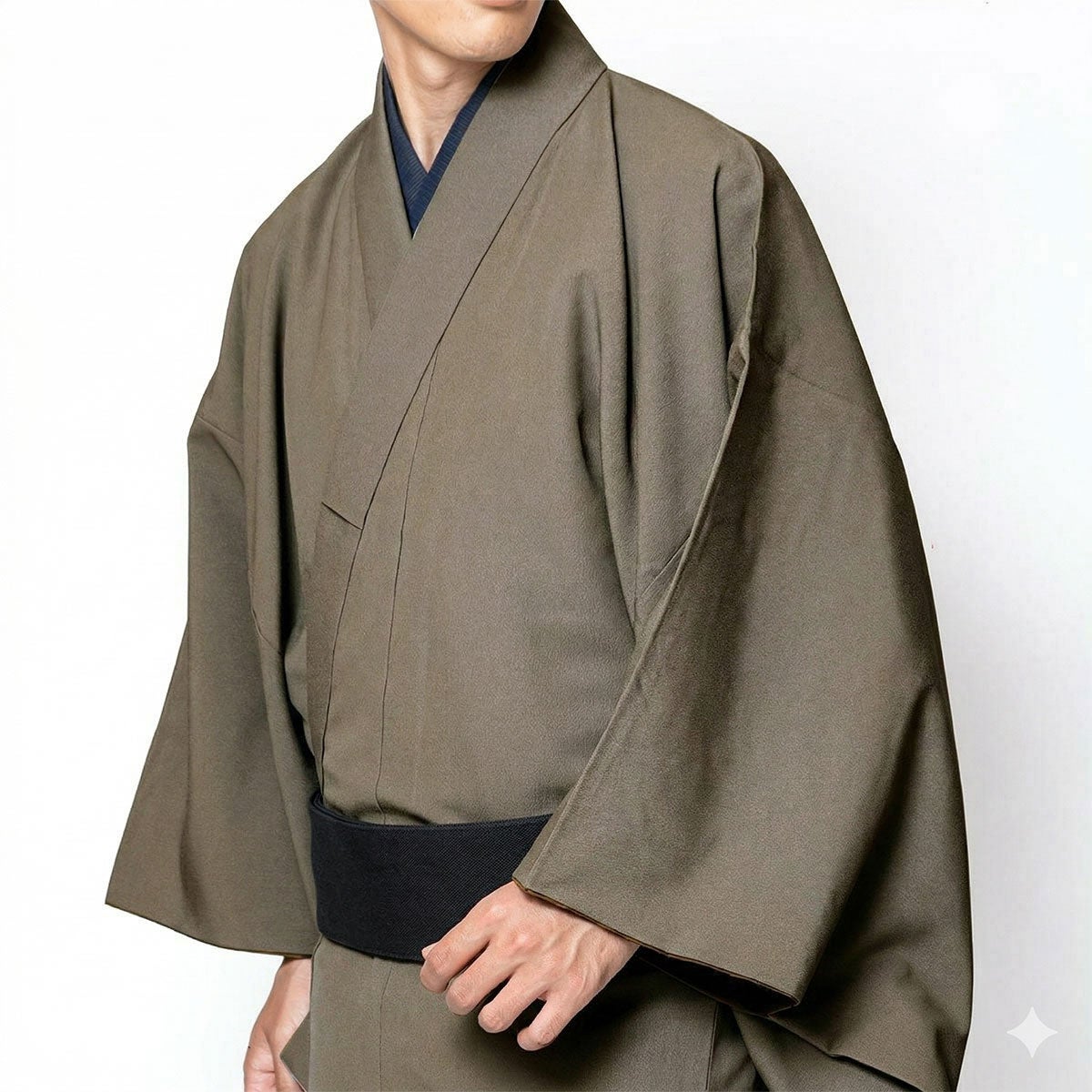 角帯 麻 無地 黒