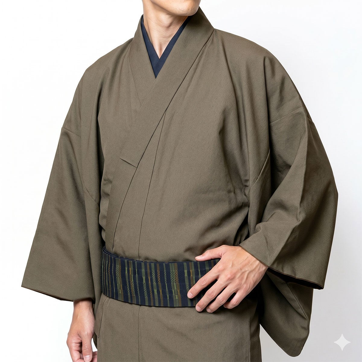 角帯 桐生織 緑