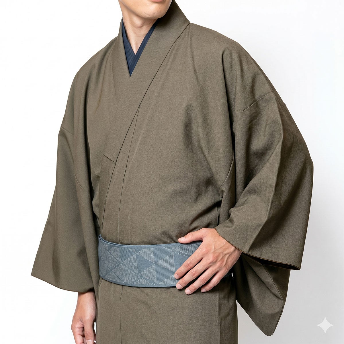 角帯 桐生織 青磁色