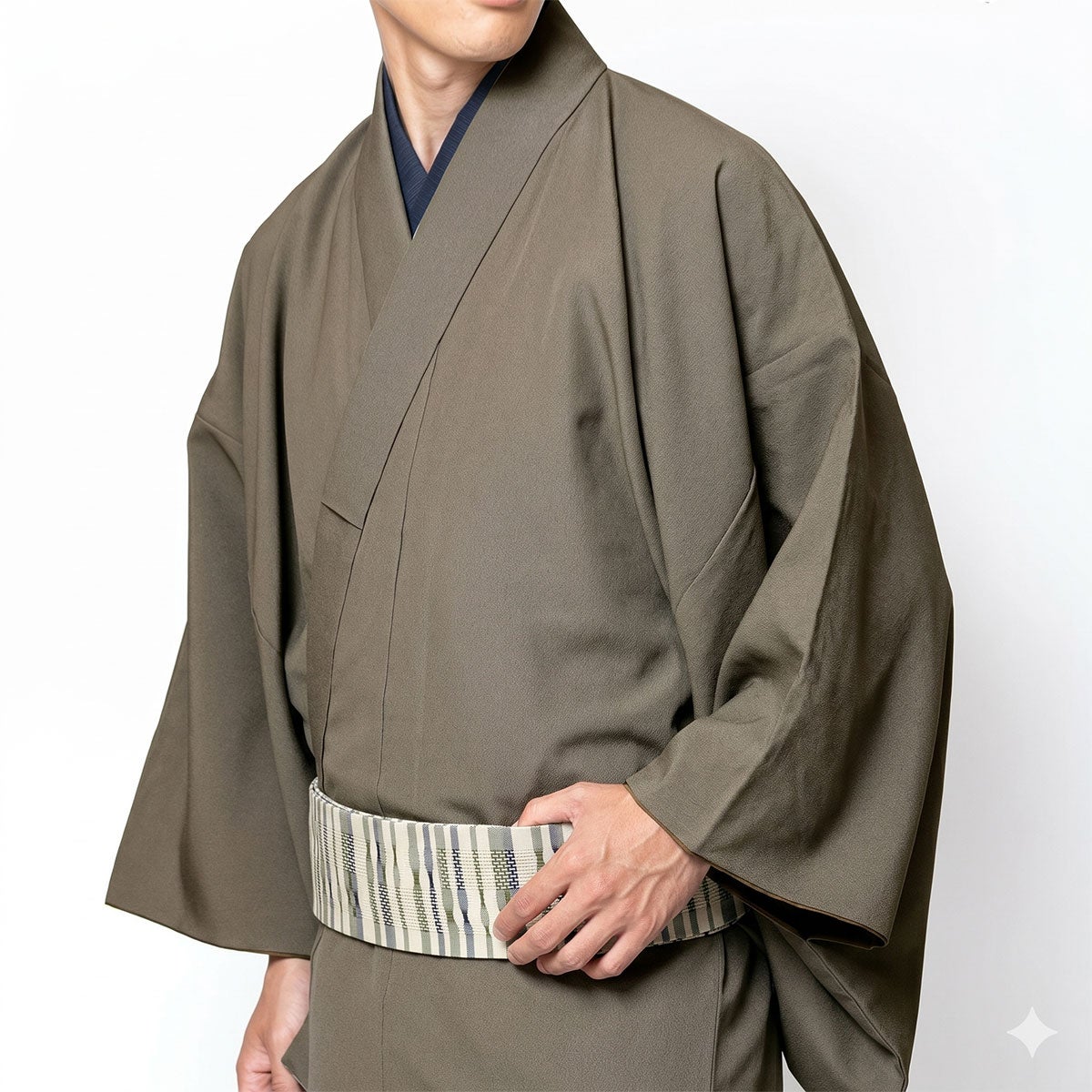 角帯 桐生織 淡黄