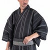 浴衣メンズ 男浴衣 大きい 近江ちぢみ 黒 綿麻
