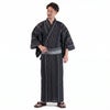 浴衣メンズ 男浴衣 大きい 近江ちぢみ 黒 綿麻