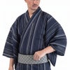 浴衣メンズ 男浴衣 大きい 近江ちぢみ 濃紺 綿麻