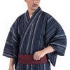 浴衣メンズ 男浴衣 大きい 近江ちぢみ 濃紺 綿麻