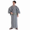 浴衣メンズ 男浴衣 大きい 近江ちぢみ グレー 綿麻