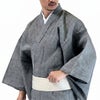 浴衣メンズ 夏着物 近江ちぢみ グレー 麻
