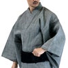 浴衣メンズ 夏着物 大きい 近江ちぢみ グレー 麻