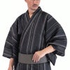 浴衣メンズ 男浴衣 大きい 近江ちぢみ 黒 綿麻