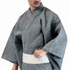 浴衣メンズ 夏着物 近江ちぢみ グレー 麻