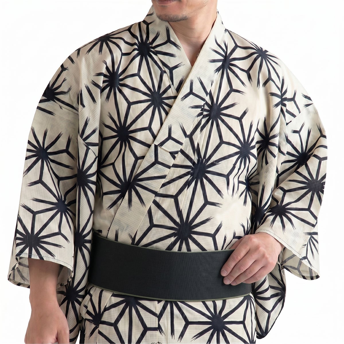 浴衣メンズ 男浴衣 古典柄 綿 ベージュ