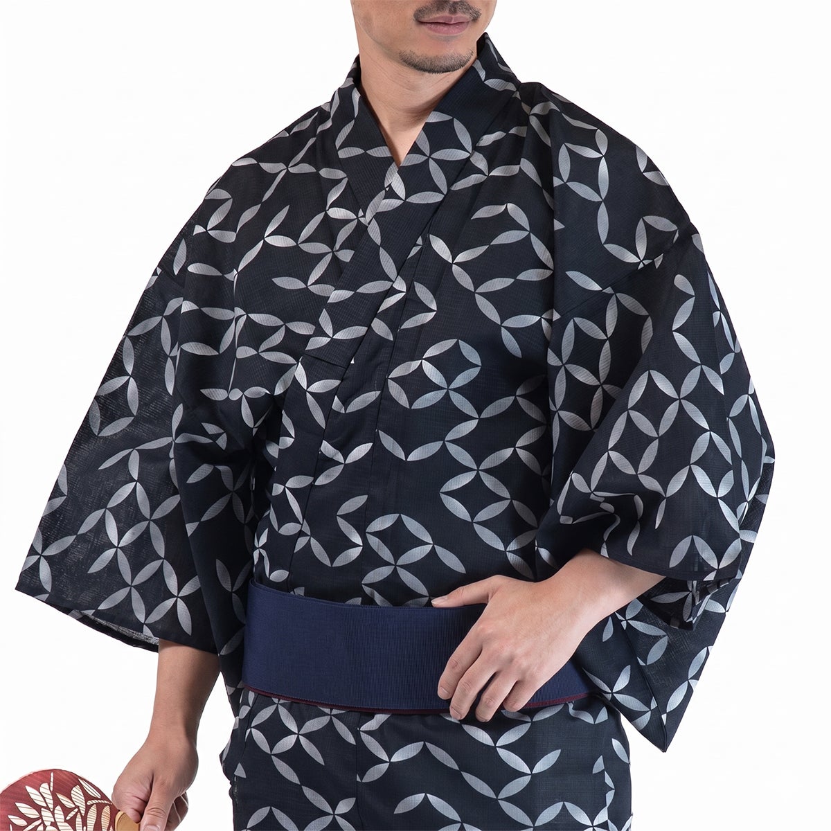浴衣メンズ 男浴衣 古典柄 綿 黒