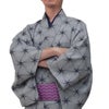 男着物 夏着物 単衣 紗 グレー