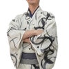 男着物 夏着物 単衣 紗 オフホワイト