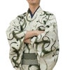 男着物 夏着物 単衣 紗 オフホワイト