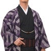夏羽織 洗える 単衣 小紋 紗 紫