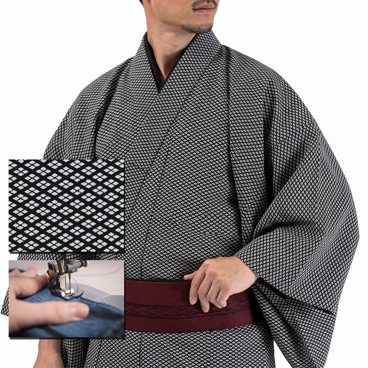 男着物 オーダー着物 江戸小紋 武田菱