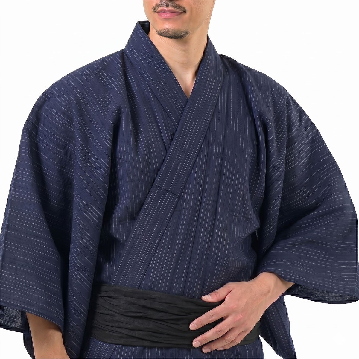 男着物 正絹 古紬結城 髭紬 袷 黒 M