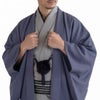 男着物　オーダー 正絹 お召 紫