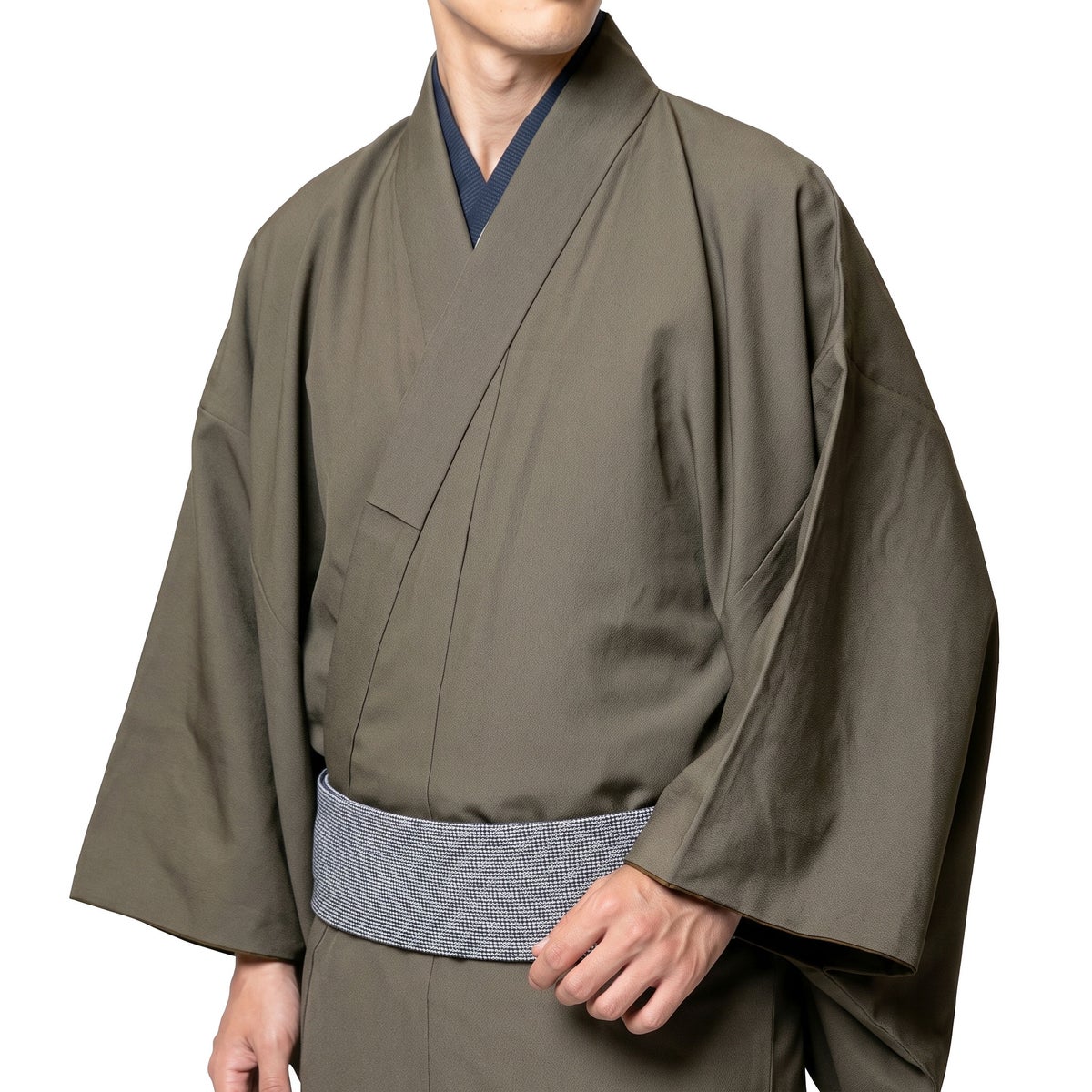 角帯 本麻 縞 濃紺