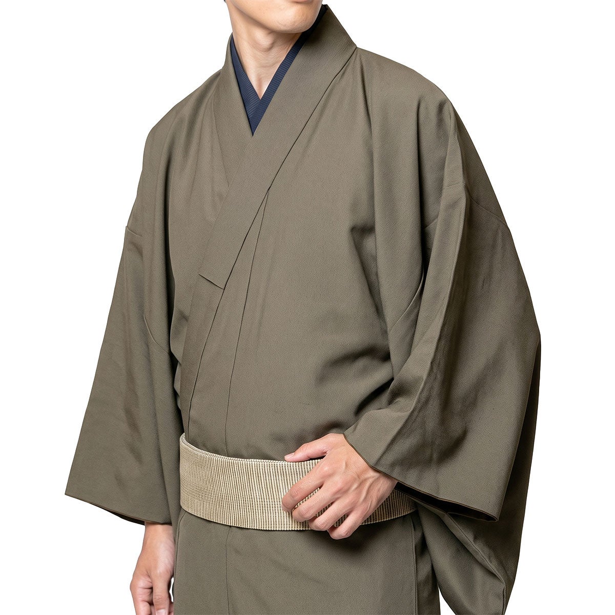 角帯 本麻 縞 黄色