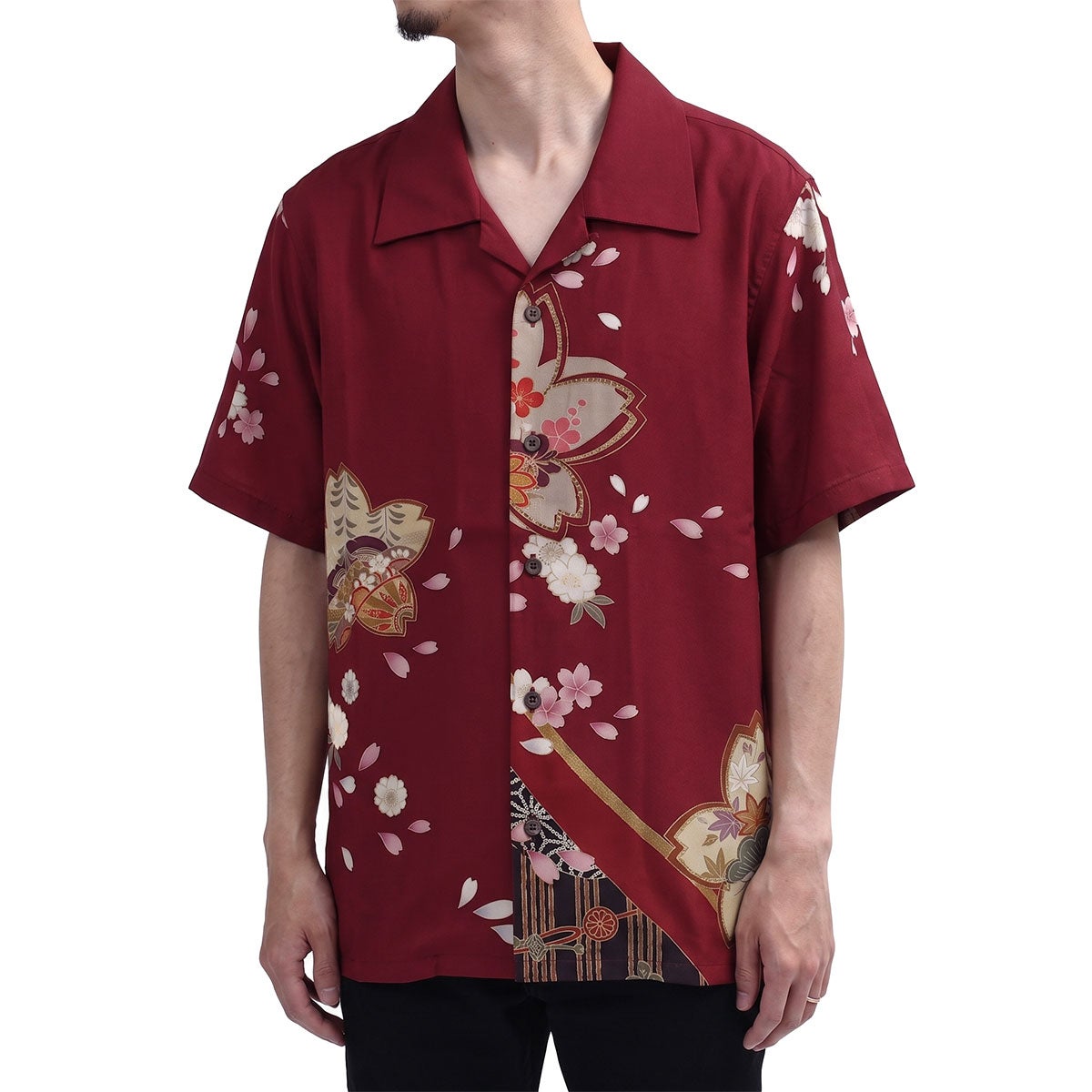 和柄のアロハシャツ 正絹
