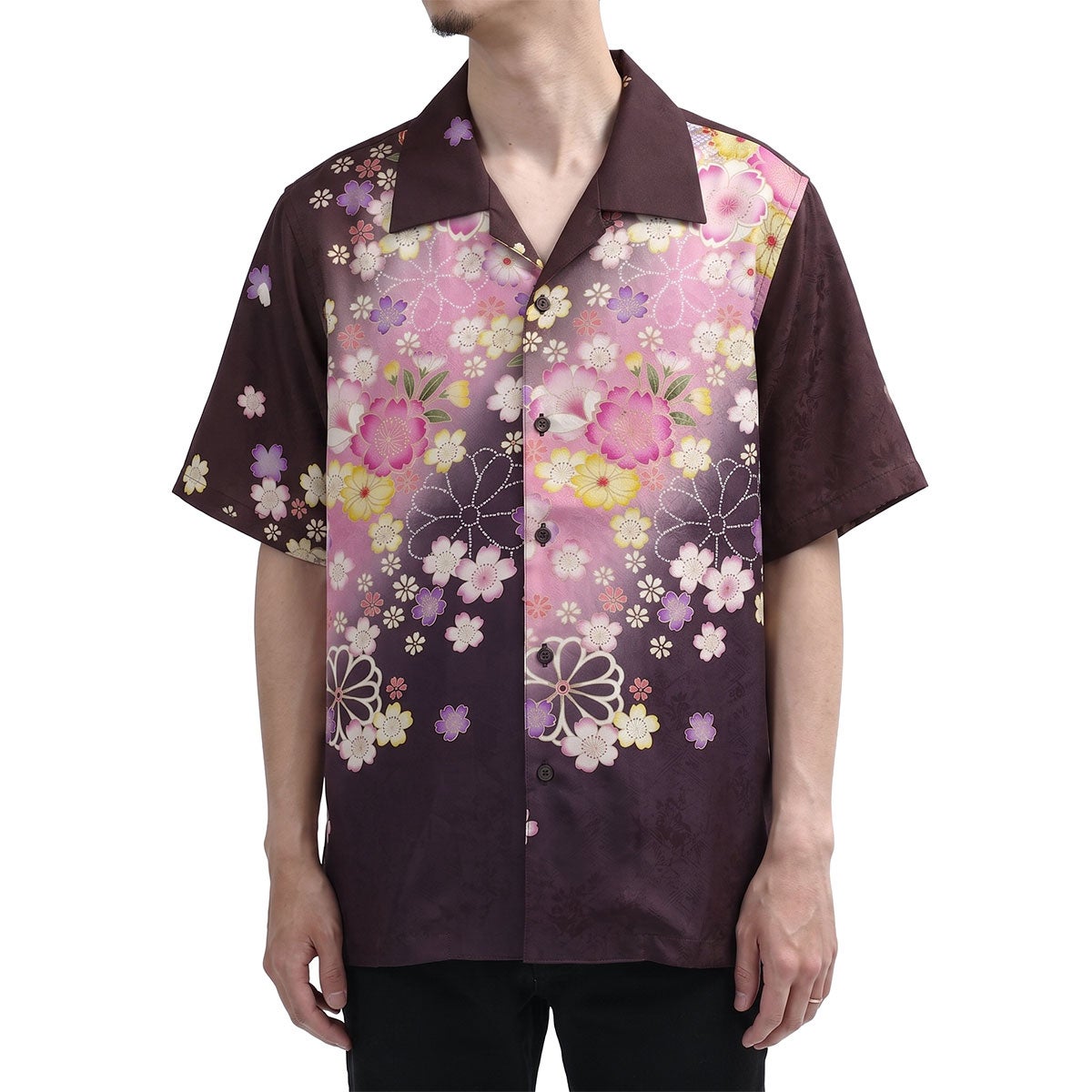 和柄のアロハシャツ 正絹