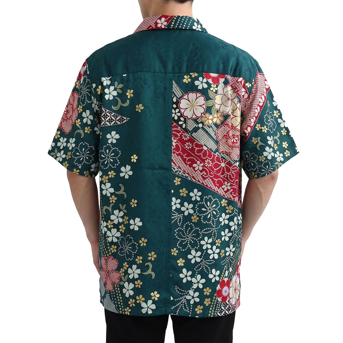 和柄のアロハシャツ 正絹
