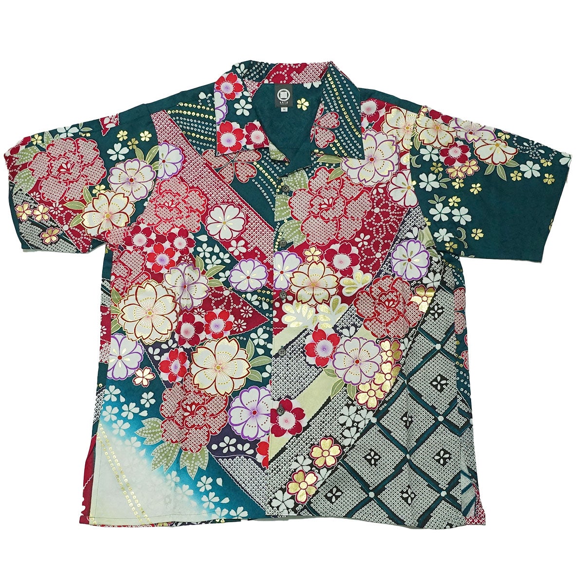 和柄のアロハシャツ 正絹