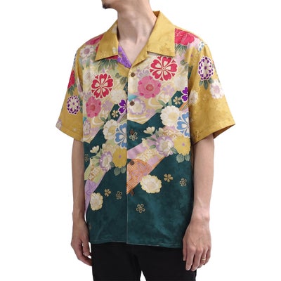 和柄のアロハシャツ 正絹