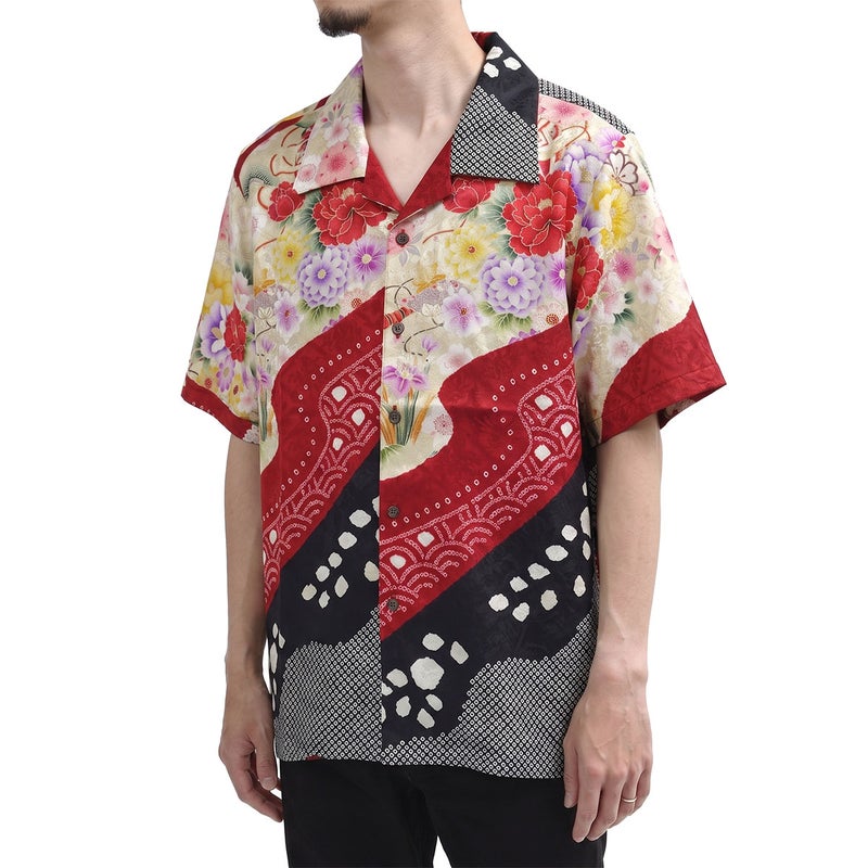 和柄のアロハシャツ 正絹