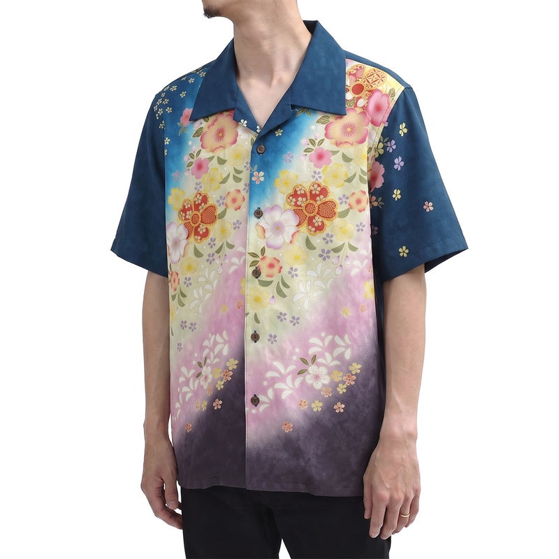 和柄のアロハシャツ 正絹