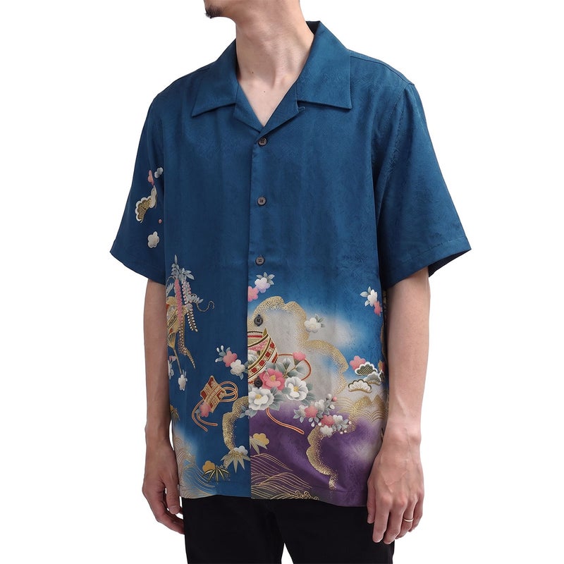 和柄のアロハシャツ 正絹