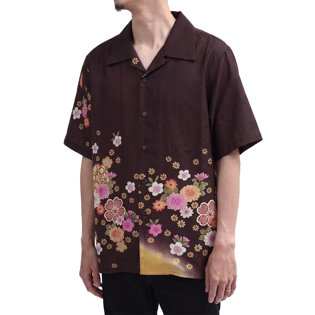 和柄のアロハシャツ 正絹