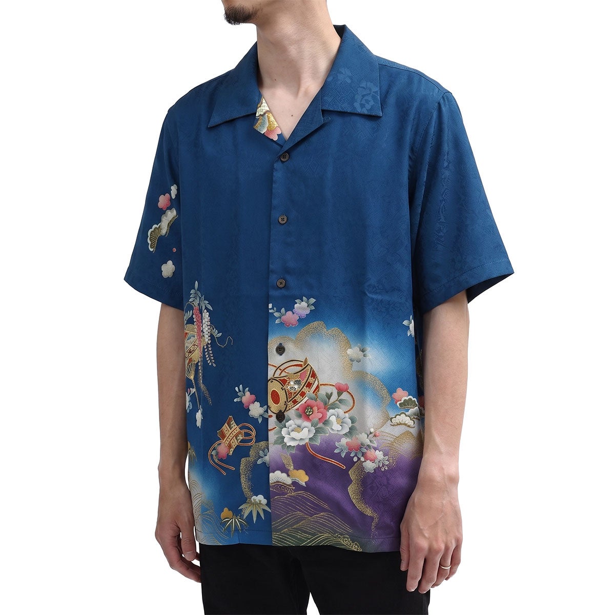 和柄のアロハシャツ 正絹