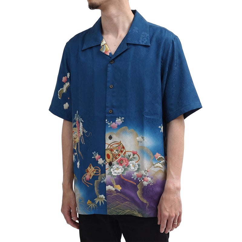 和柄のアロハシャツ 正絹
